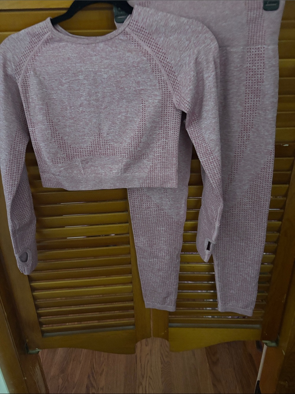 Women's Crew Neck Seamless Knit Pullover & Leggings- Mauve Pink